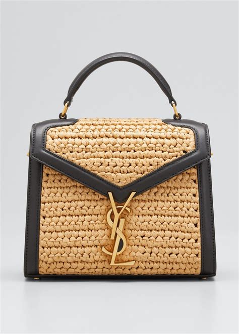 ysl black cassandra bag|YSL cassandra raffia bag.